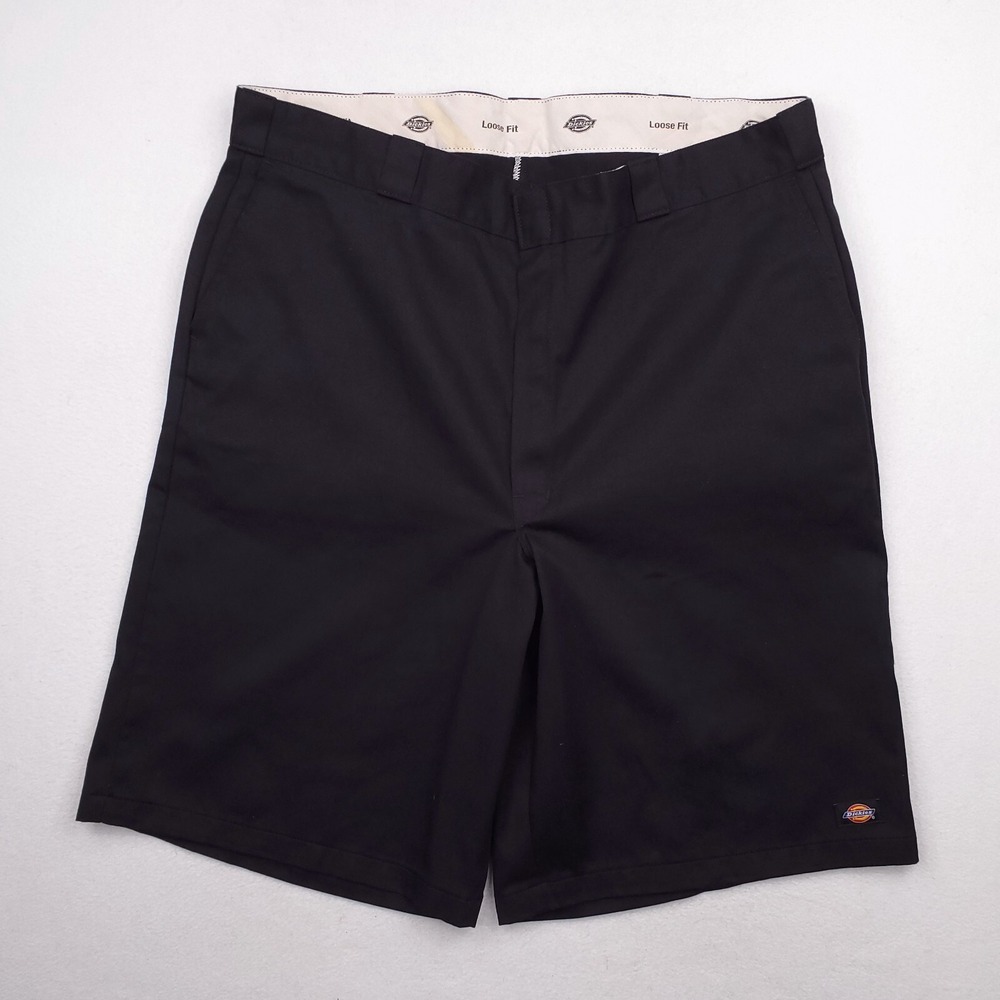 Dickies Shorts Mens 44 Black Loose Fit Work Uniform Chino Heavy Canvas Workwear